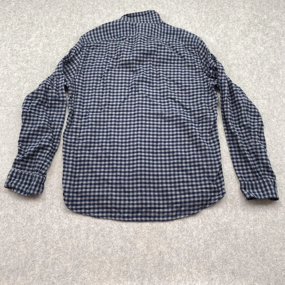 J Crew Shirt Mens Large Blue Check Flannel Button Up Long Sleeve Casual